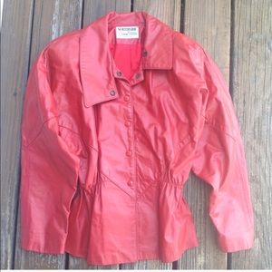 Northside Fashions Jacket M L Leather Fitted Waist Blazer Coat Vintage 80s 90s